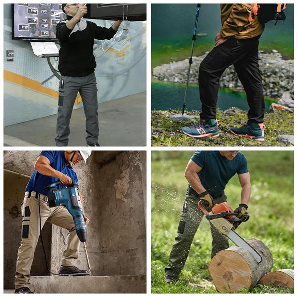 Men's Solid Color Waterproof Tactical Work Pants