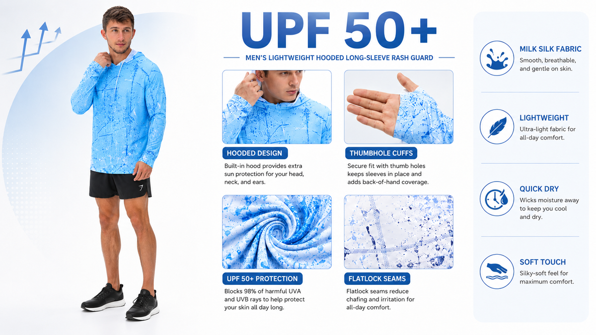Men’s UPF 50+ Swim & Outdoor Sun Hoodie