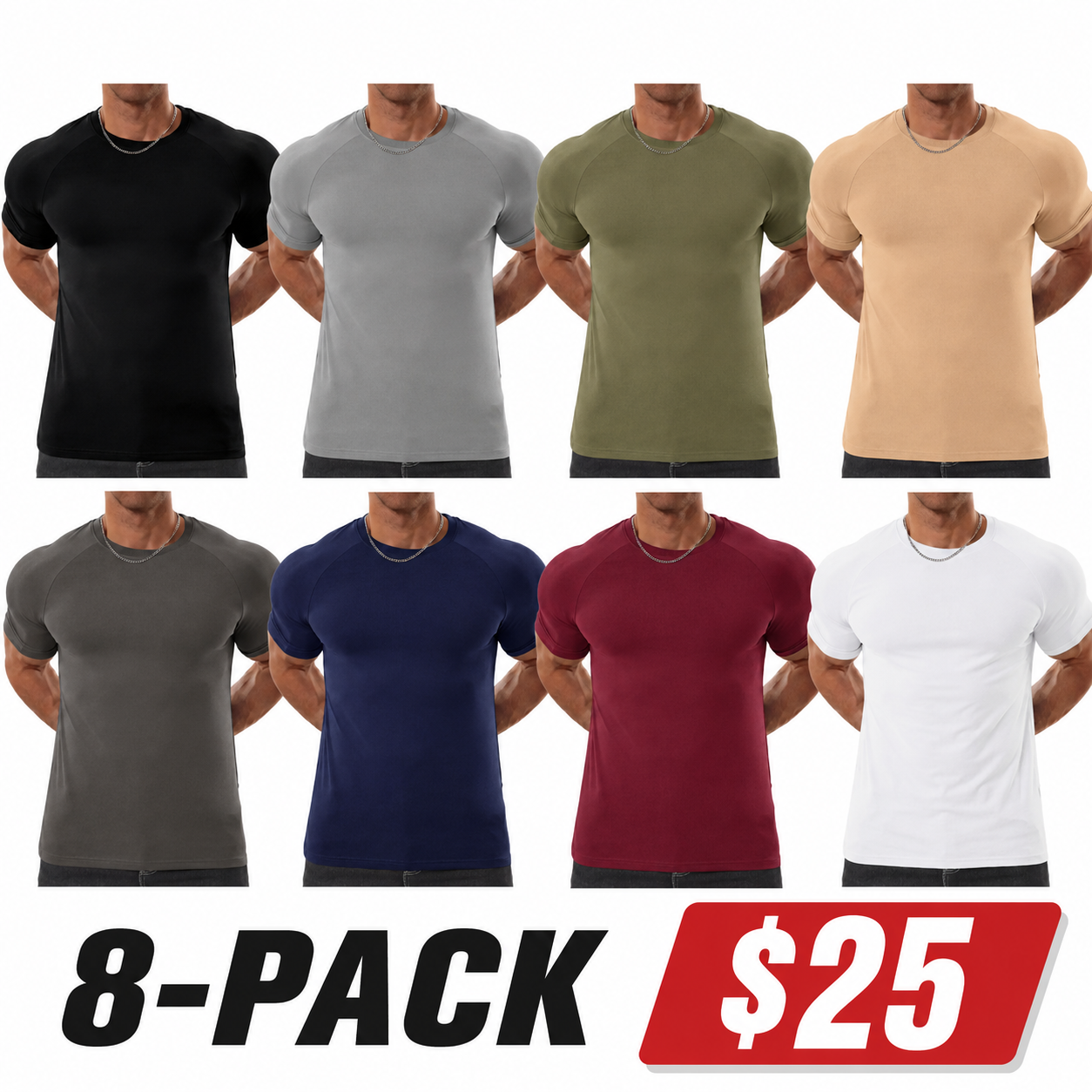 Men's Raglan Sleeve Tee, Athletic Tapered Fit